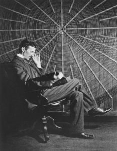 Nikola Tesla reading