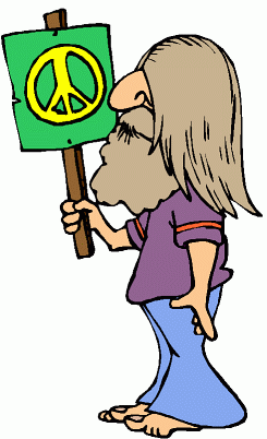 Drawing of a hippie