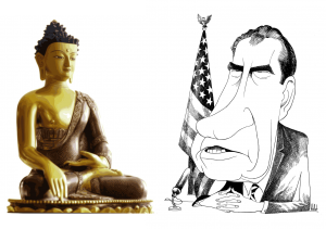 The Buddha facing U.S. President Richard Nixon