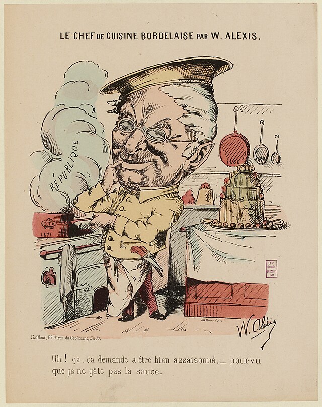Early 1900s caricature of a French chef